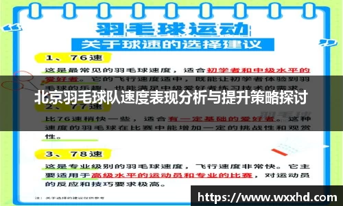 北京羽毛球队速度表现分析与提升策略探讨